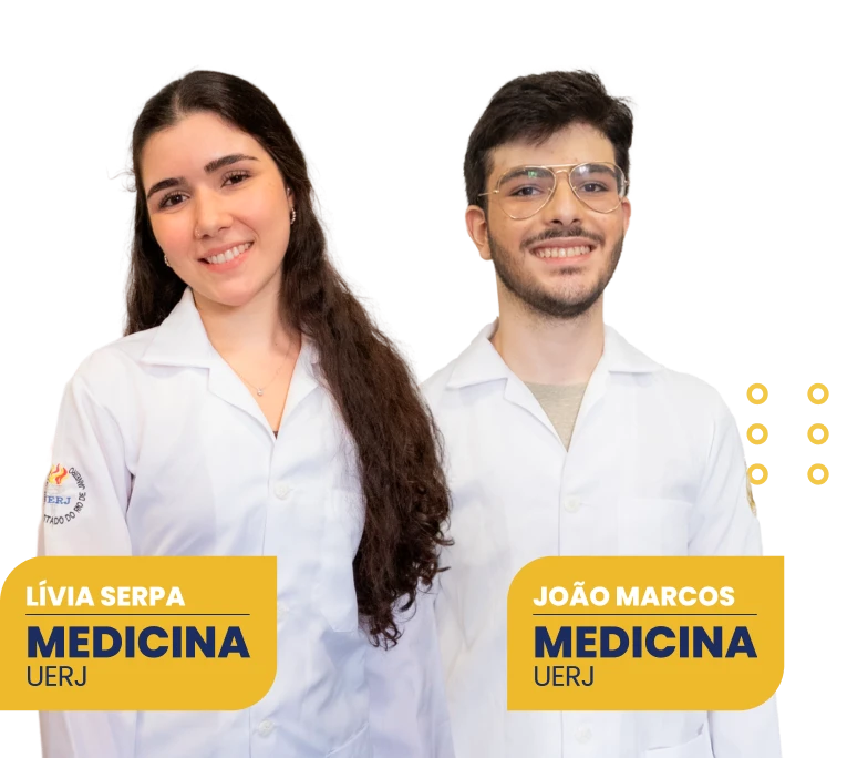 Estudantes aprovados em medicina na UERJ com o PB Colégio e Curso